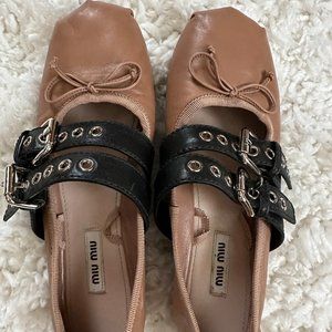 **MUI MUI** Ballet Flats 37 Pink Beige ** SUPER CUTE